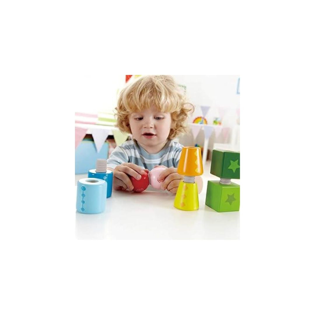 Hape - Jeu de Construction en Bois Tourne & Visse