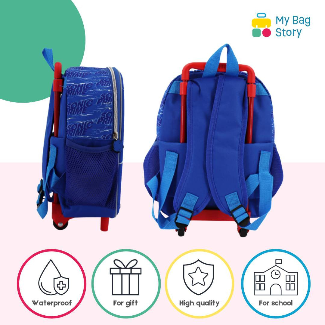 Mybagstory - Sac à roulettes Sonic 3D - Bleu - 30.5cm