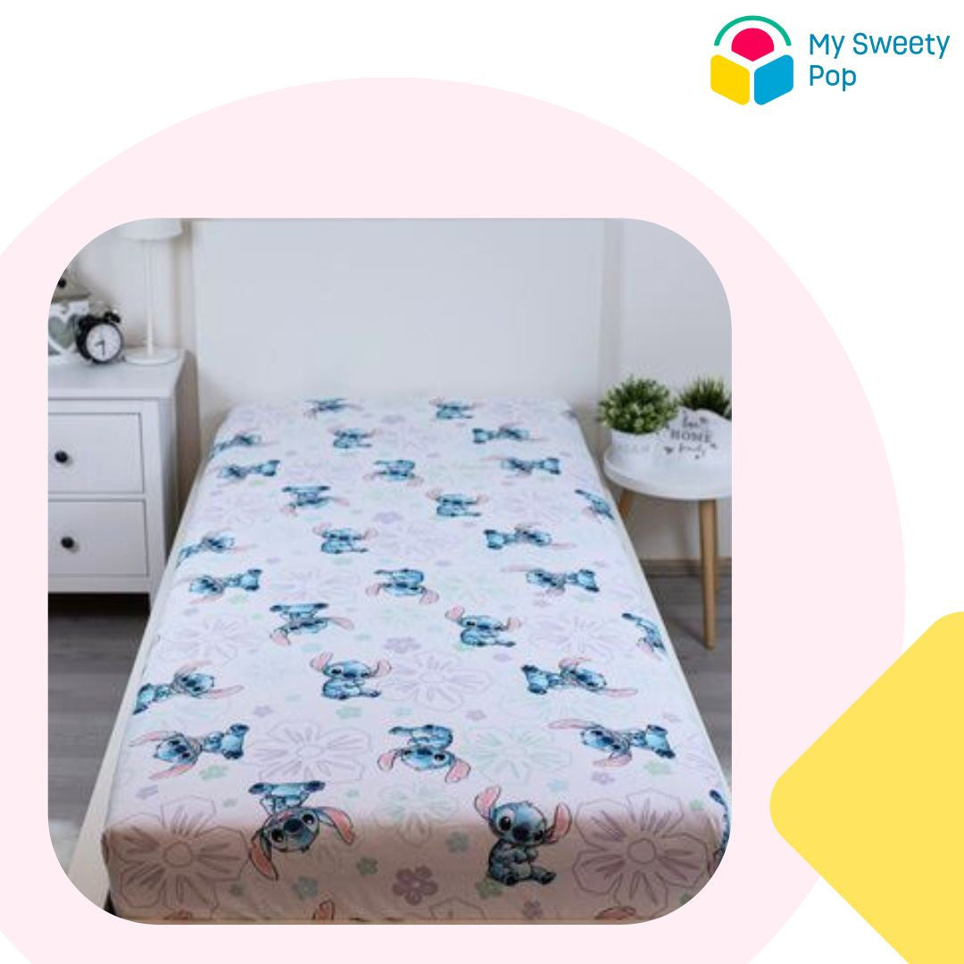 My Sweety Pop - Drap Housse Stitch Blanc - 90 x 200 cm