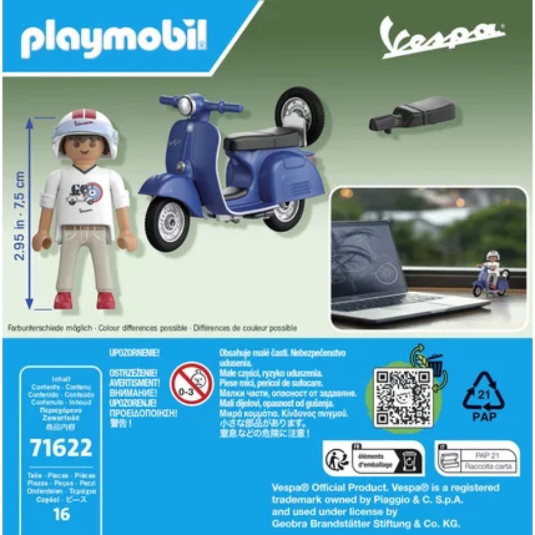 Playmobil 71622 - 1969 Vespa 150 Sprint Veloce - Bleu