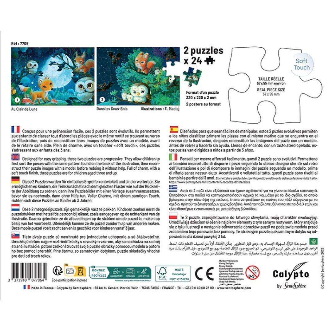 Sentosphère - PUZZLE 2*24 P - Au Clair de Lune