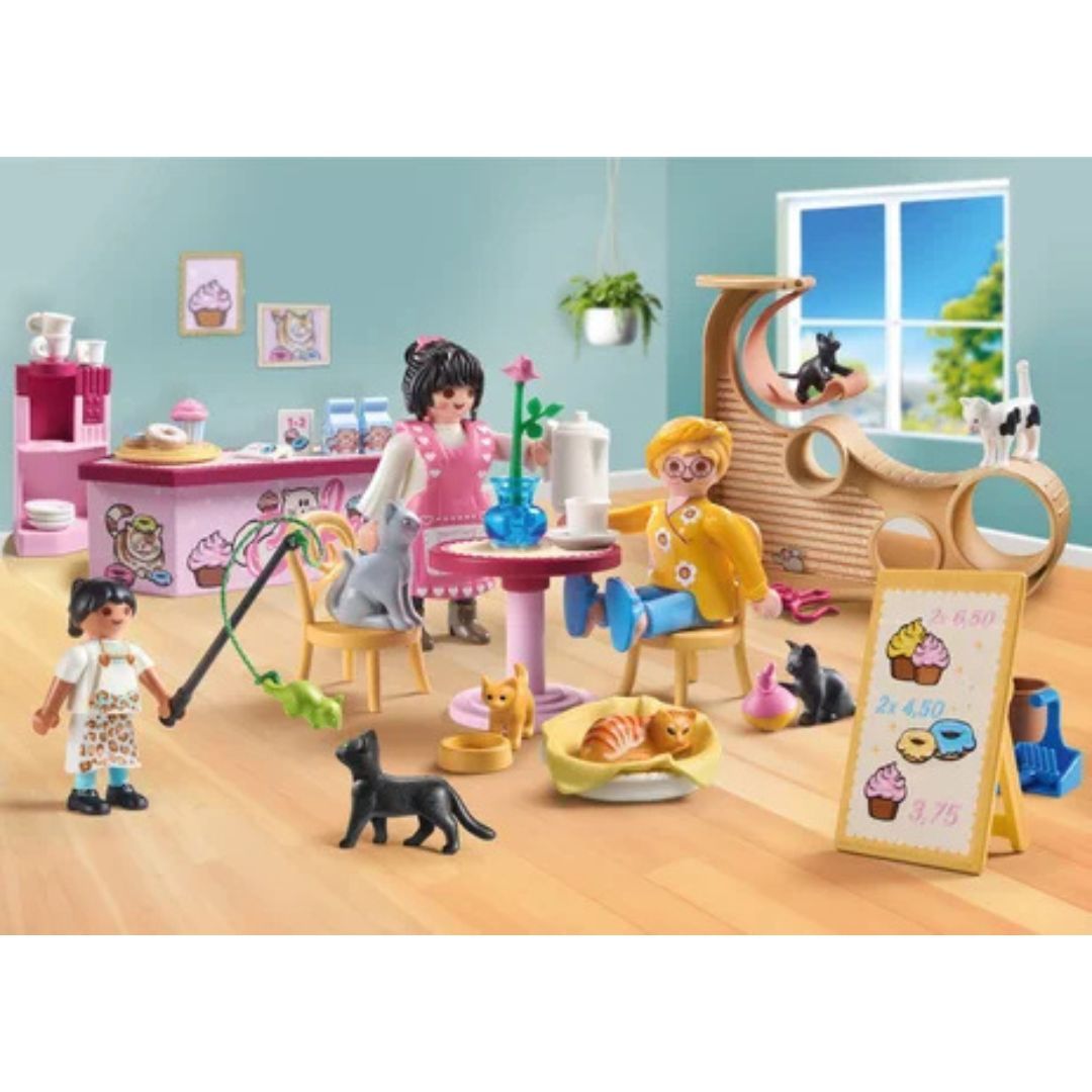 Playmobil 71744 - Bar à chats avec 6 chats et 3 personnages