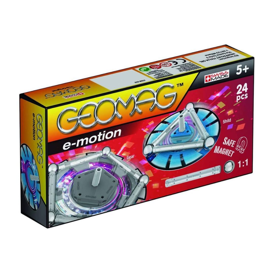 Geomag E-Motion 24 pièces – Jeu de construction magnétique avec toupie
