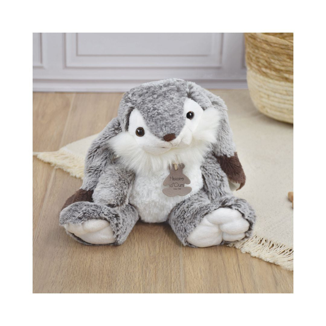 Histoire d’Ours - Peluche Lapin Marius Gris chaud - 30 cm