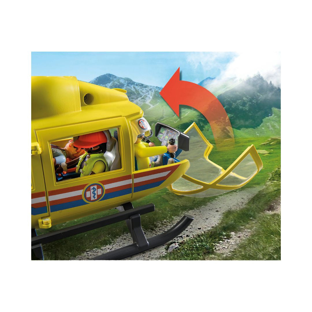 Playmobil - 71203 - Hélicoptère de secours - Ville & Métiers - City Life - Les secouristes