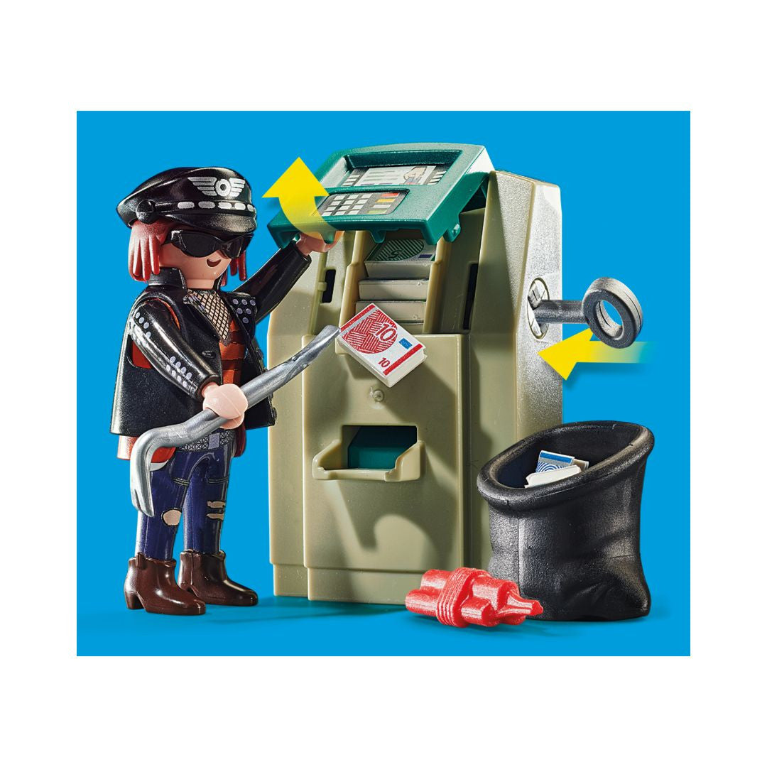 Playmobil - 70572 - Police Policier avec moto et voleur - Ville & Métiers - City Life - Les policiers