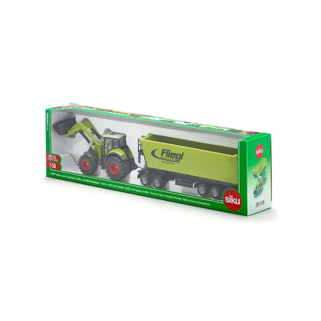 Siku - Tracteur avec chargeur frontal, Dolly et Benne basculante