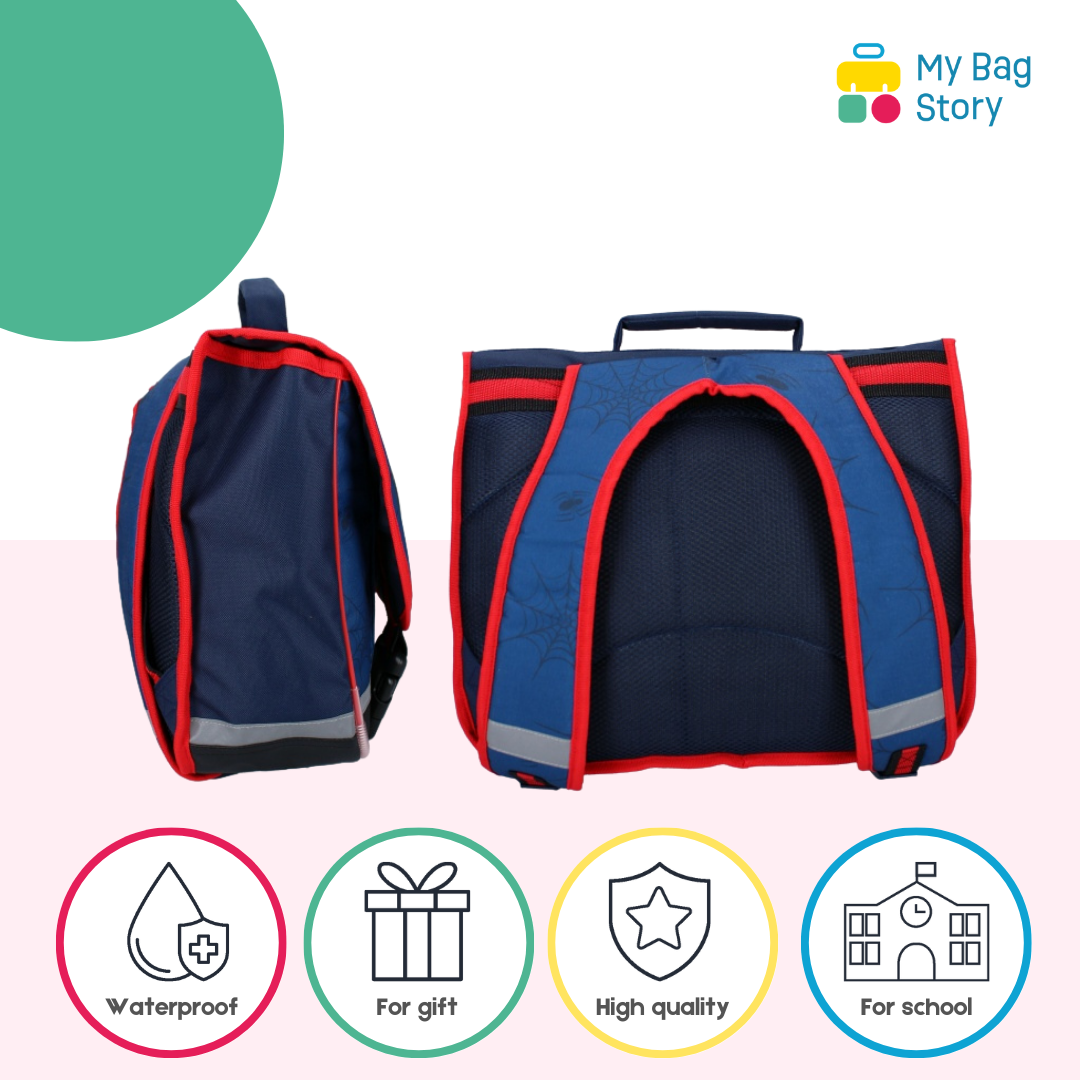 Mybagstory - Cartable Spiderman Bleu foncé Rouge