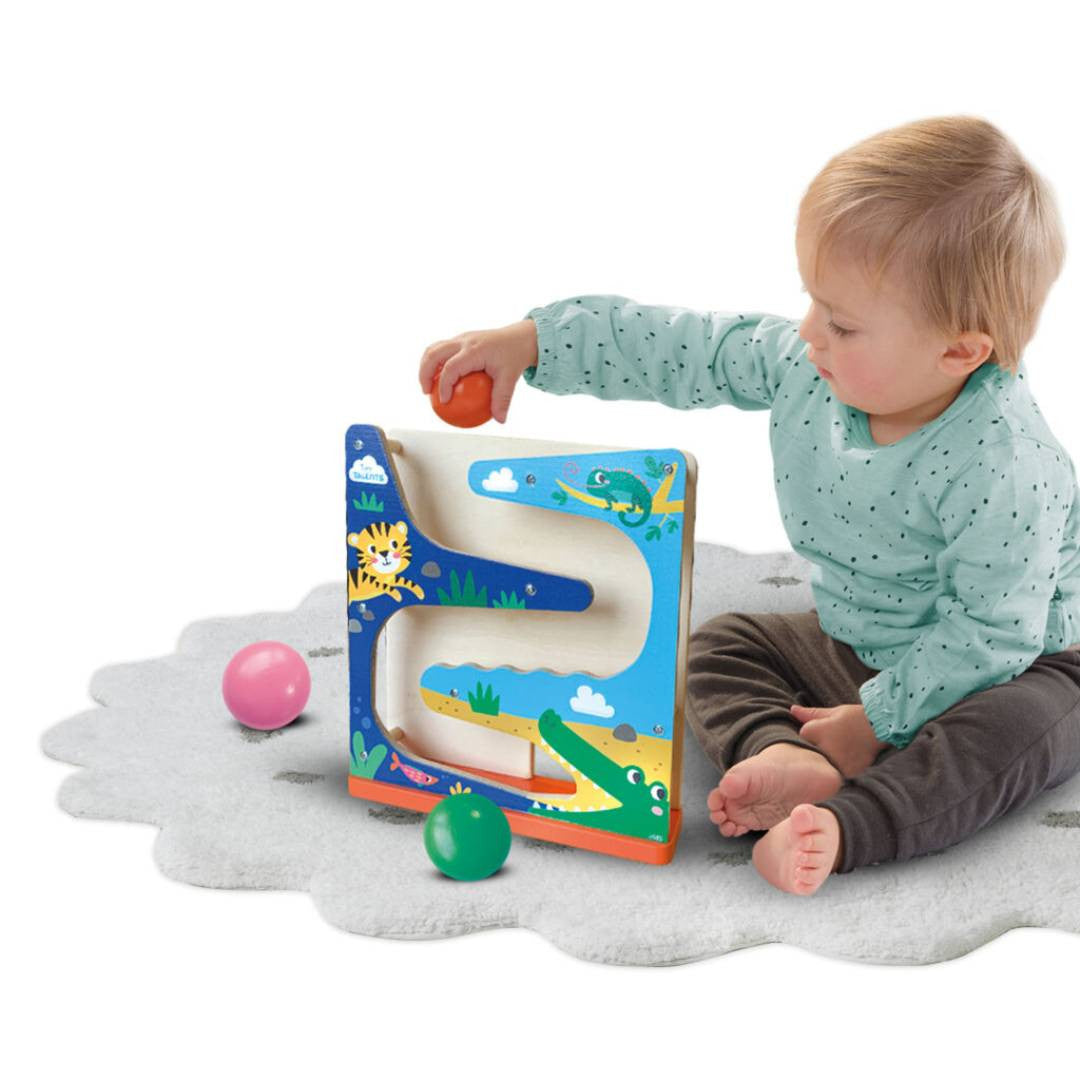 SES Creative - Circuit de boules en bois – Crocodile