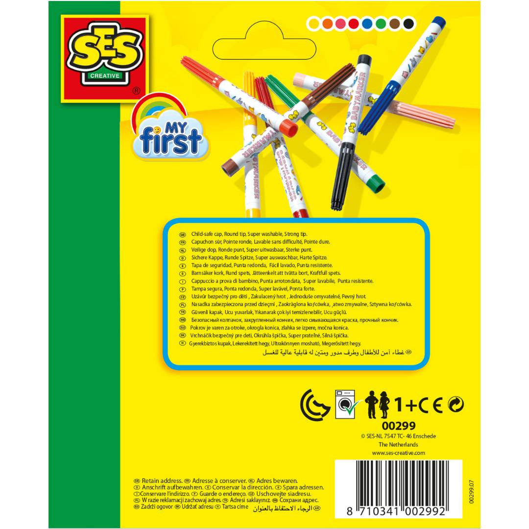 SES Creative - My first – Marqueurs Bébé 8 couleurs
