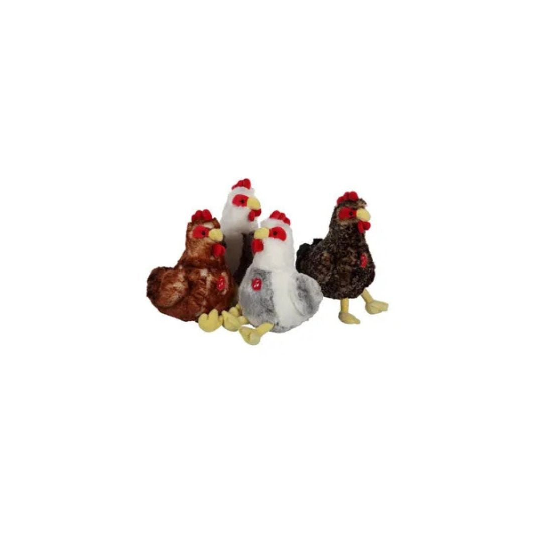 Gipsy Toys - Peluche - Poule Blanc/Gris Sonore - 22 Cm
