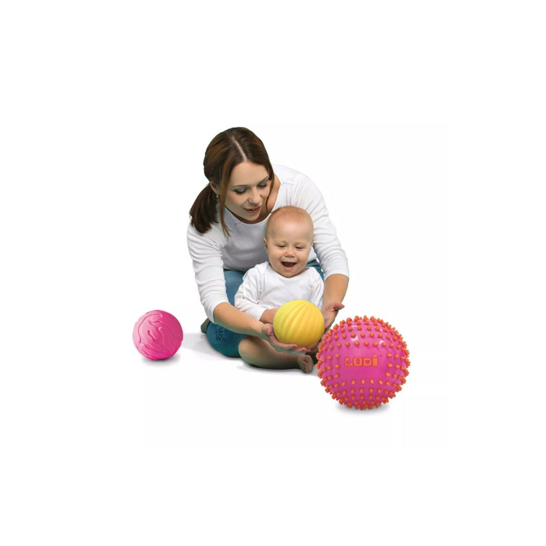 Ludi - 3 Balles Sensorielles - Roses