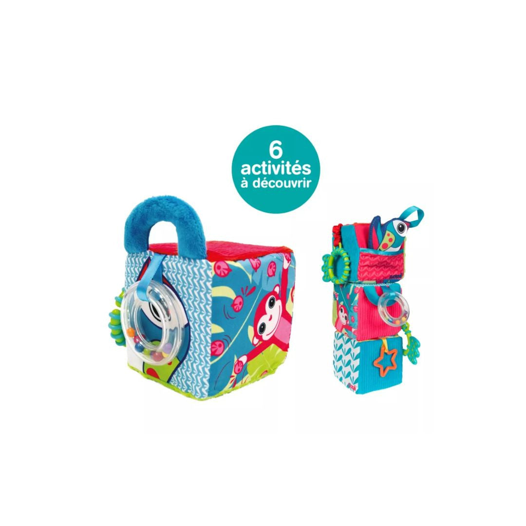 Ludi - Cube d’éveil en tissu « Jungle »