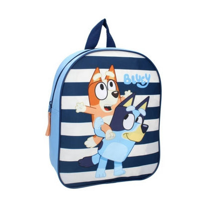 Mybagstory - Sac à dos Bluey - 1 poche- Bleu rayé - 29 cm