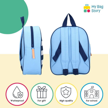 Mybagstory - Sac à dos Bluey - 1 poche- Bleu rayé - 29 cm