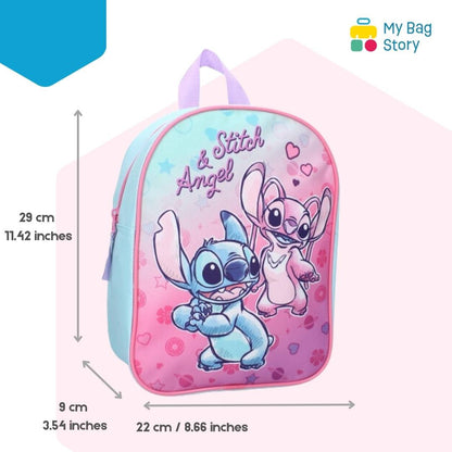 Mybagstory - Sac à dos Stitch & Angel - Bleu Rose - 29 cm