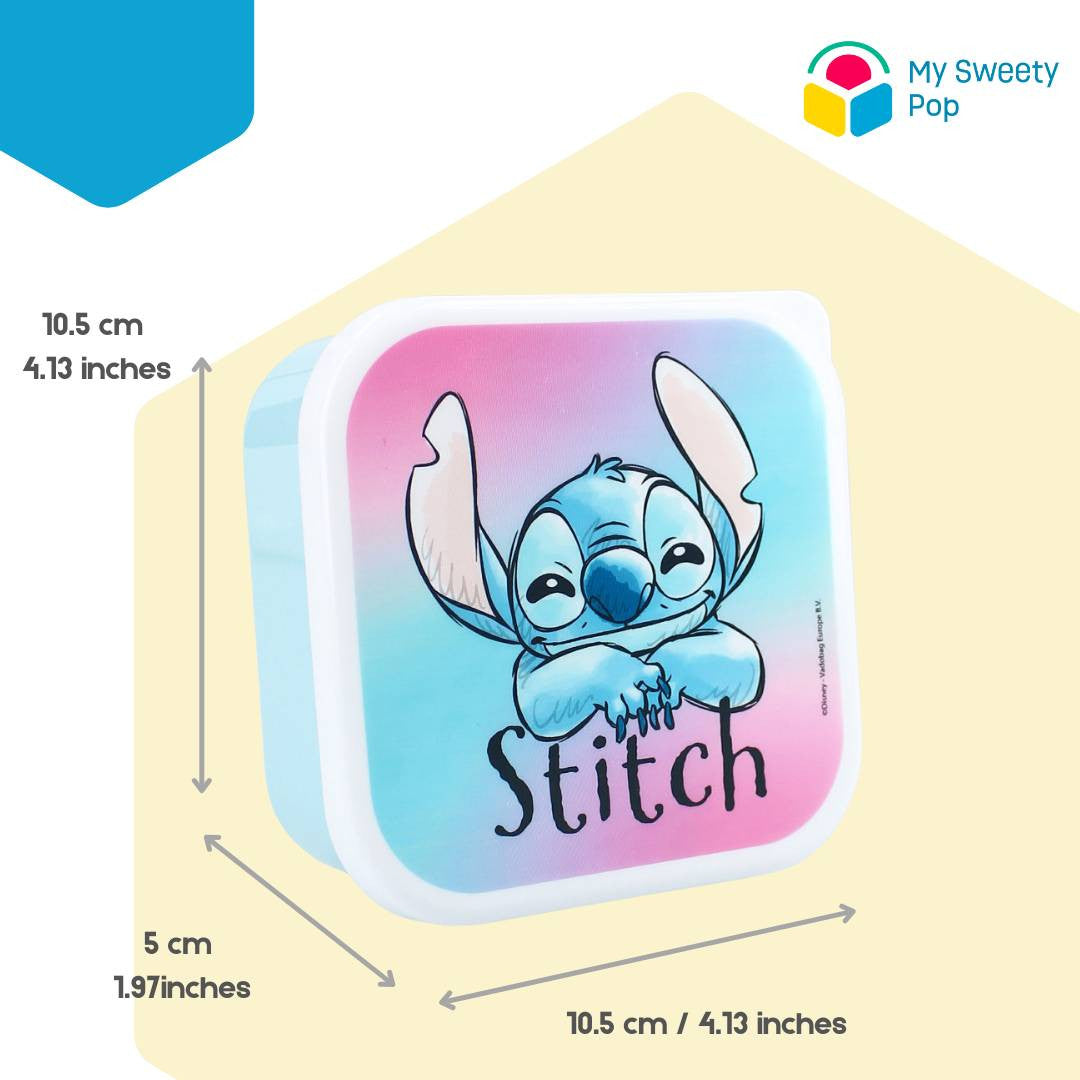 Lot de 3 boîtes à goûter Stitch - Rose/Violet/Bleu