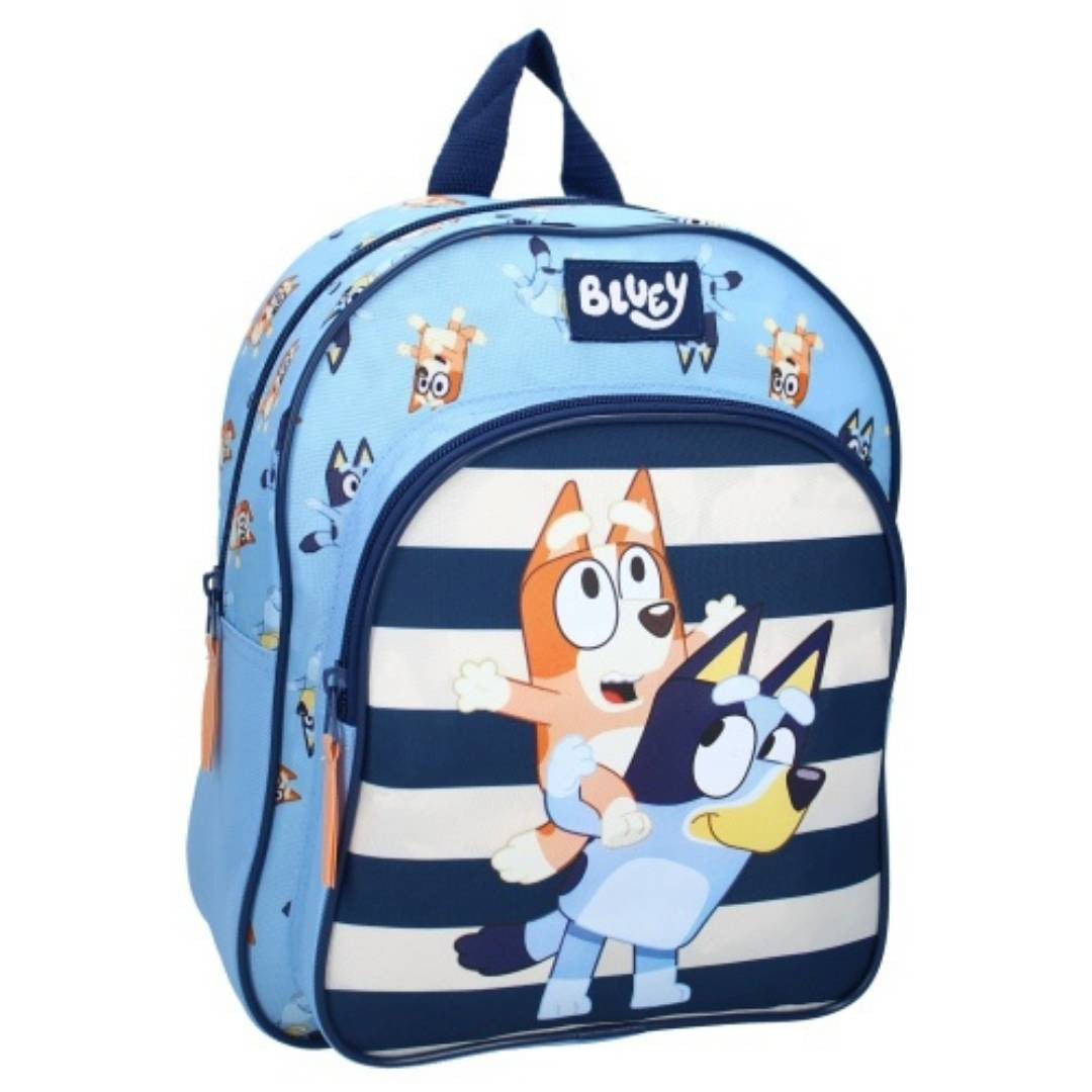 Mybagstory - Sac à dos Bluey - Rayures - Bleu Blanc
