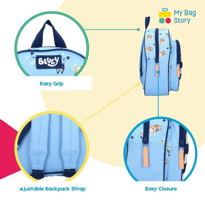 Mybagstory - Sac à dos Bluey - Rayures - Bleu Blanc