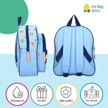 Mybagstory - Sac à dos Bluey - Rayures - Bleu Blanc