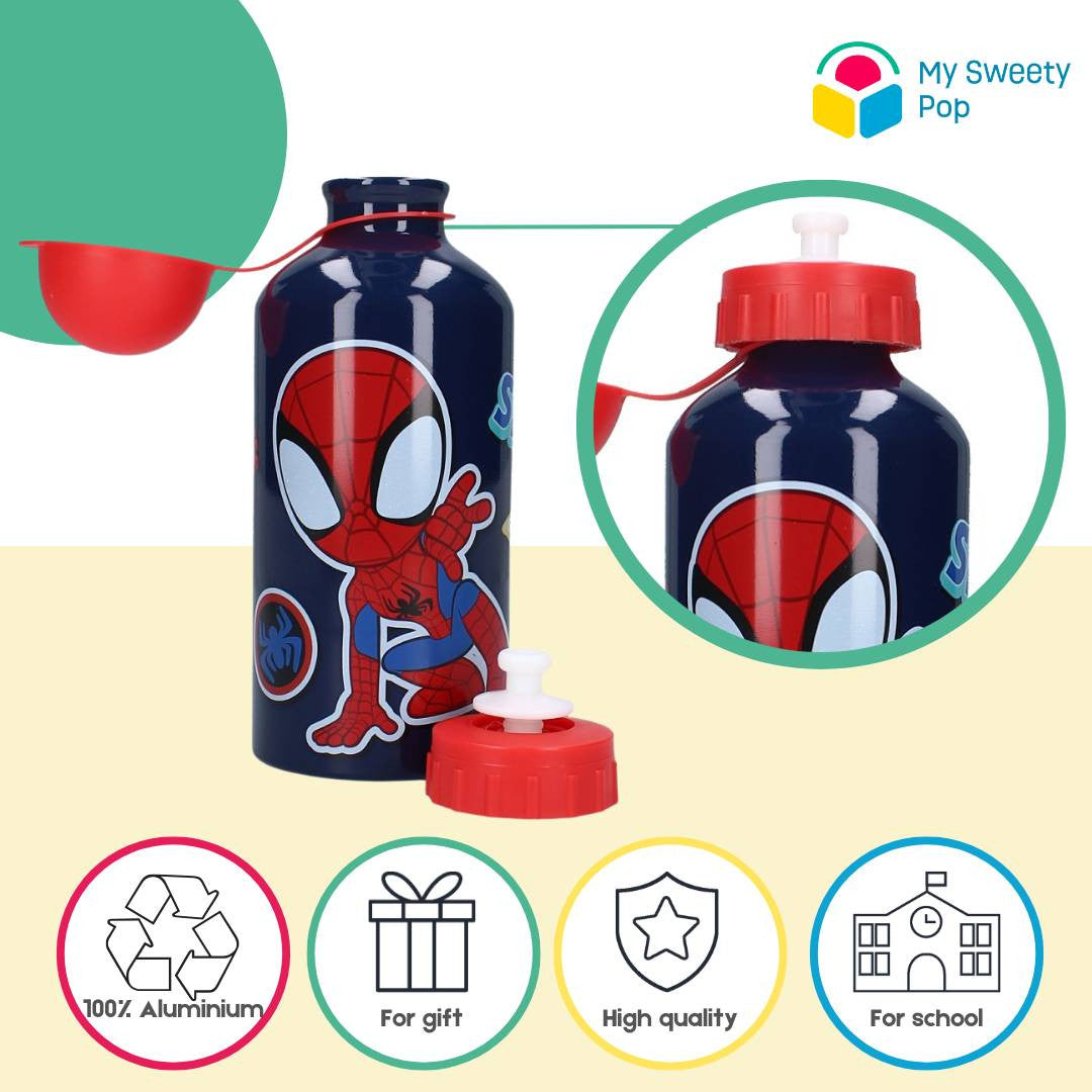 Gourde Spidey - Aluminium - 19 cm - 500 ml - Bleu/Rouge