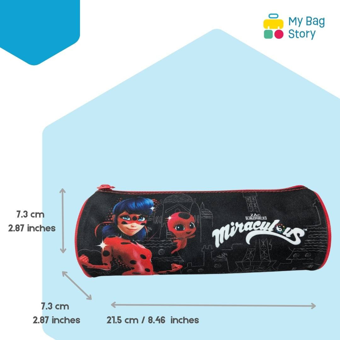 Mybagstory - Trousse Miraculous LadyBug- 21.5 cm - Rouge Noire