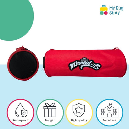 Mybagstory - Trousse Miraculous LadyBug- 21.5 cm - Rouge Noire