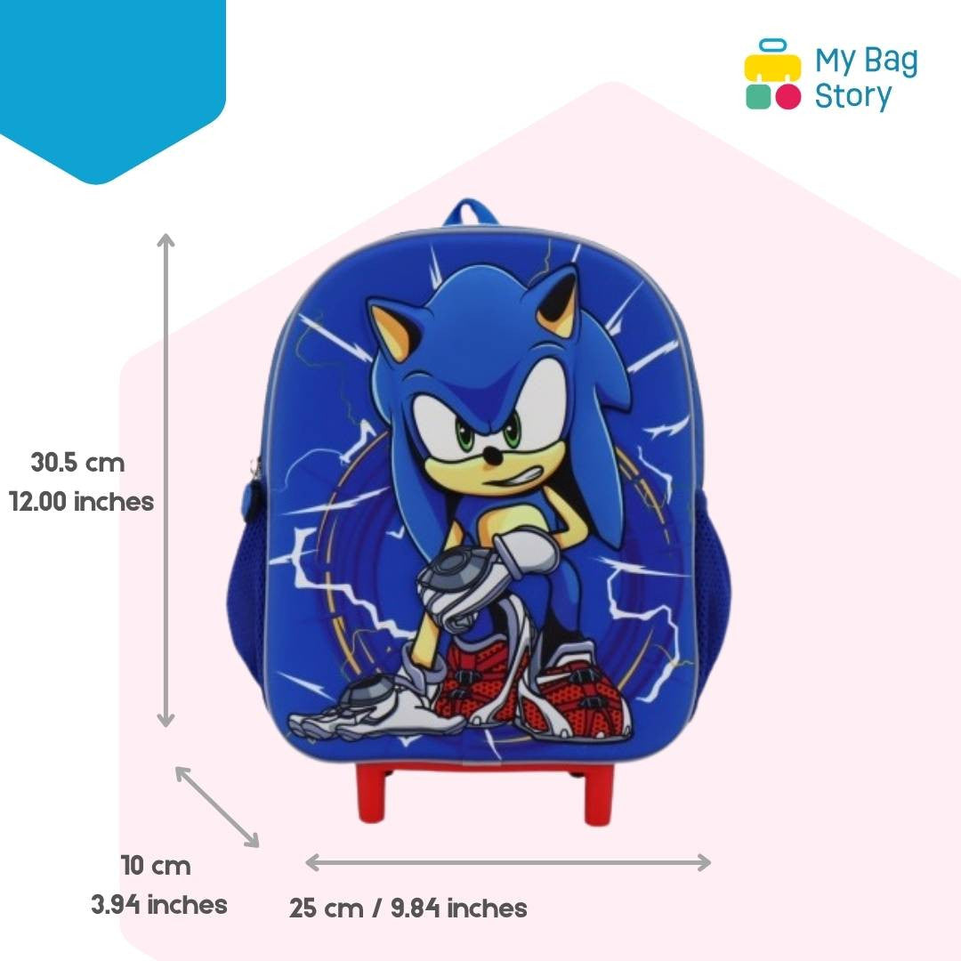 Mybagstory - Sac à roulettes Sonic 3D - Bleu - 30.5cm