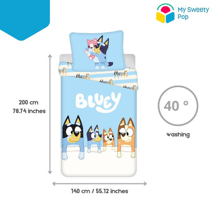My Sweety Pop - Parure de lit Enfant - Bluey - 2 pièces - 140 x 200 cm