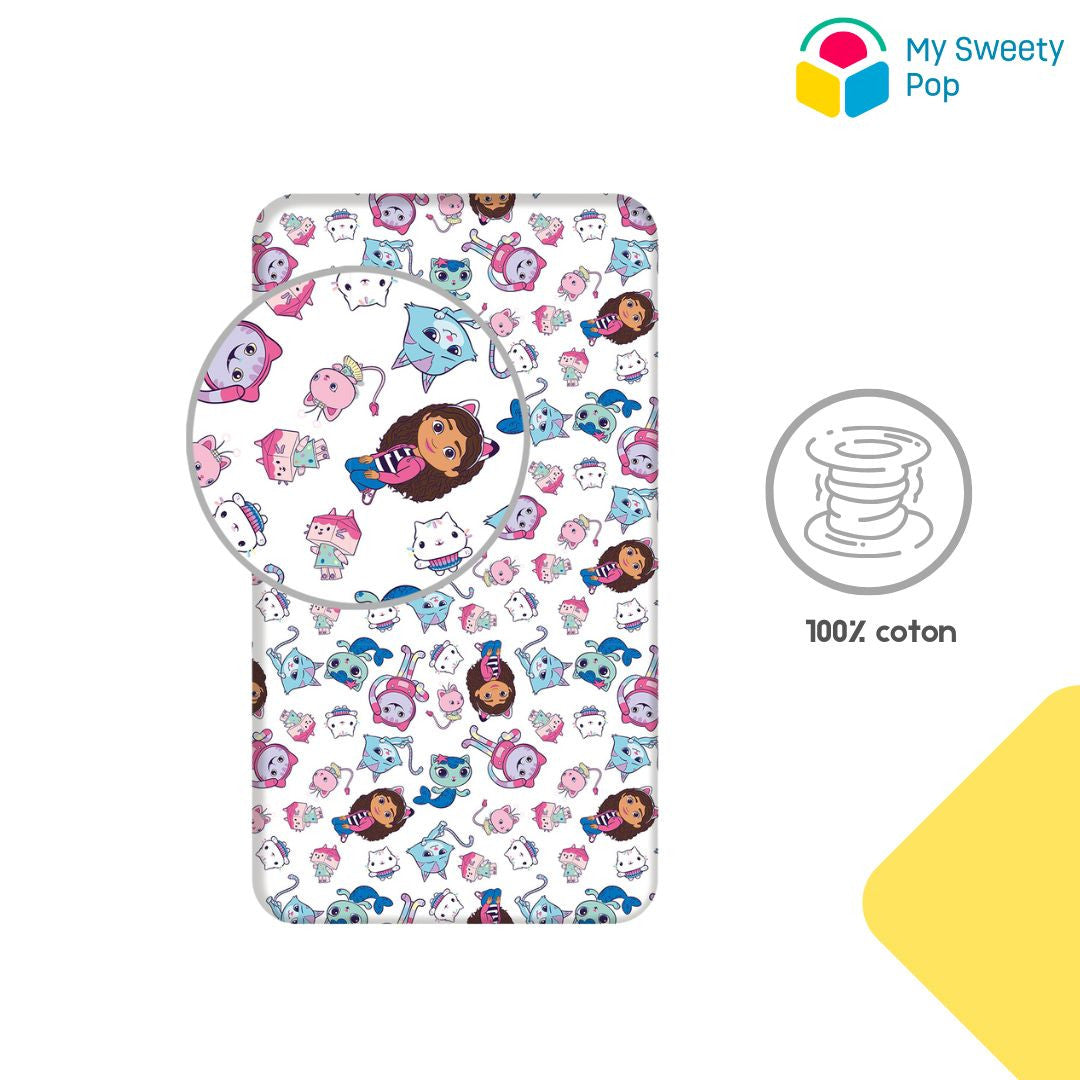 My Sweety Pop - Drap Housse – Gabby's Dollhouse - 90 x 200 cm