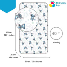 My Sweety Pop - Drap Housse Stitch Blanc - 90 x 200 cm