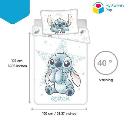 My Sweety Pop - Housse de couette pour bébé Stitch - 2 pièces - 100 x 135 cm
