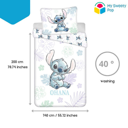 My Sweety Pop - Parure de lit Enfant Stitch - 2 pièces - Blanc - 140 x 200 cm
