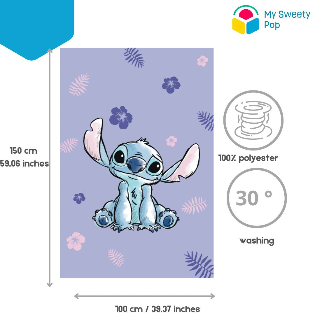 My Sweety Pop - Plaid pour Fille Stitch Violet - 100 x 150 cm