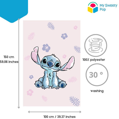 My Sweety Pop - Plaid pour Fille Stitch Rose - 100 x 150 cm