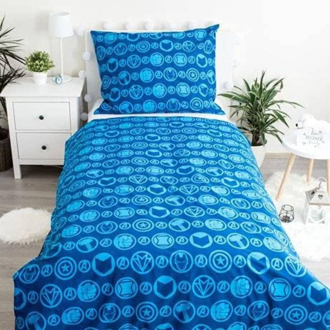 Parure de Lit Enfant Avengers 2 Pièces – Réversible – Effet Lumineux Nuit –140x200 cm