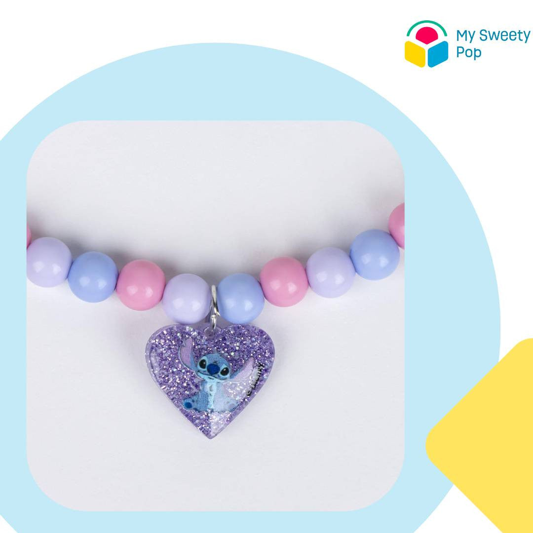 Set Accessoires Fille Disney Stitch – Chouchou, 2 Barrettes et Collier