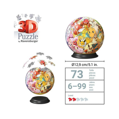 Ravensburger – Puzzle 3D Ball Pokémon | 72 pièces