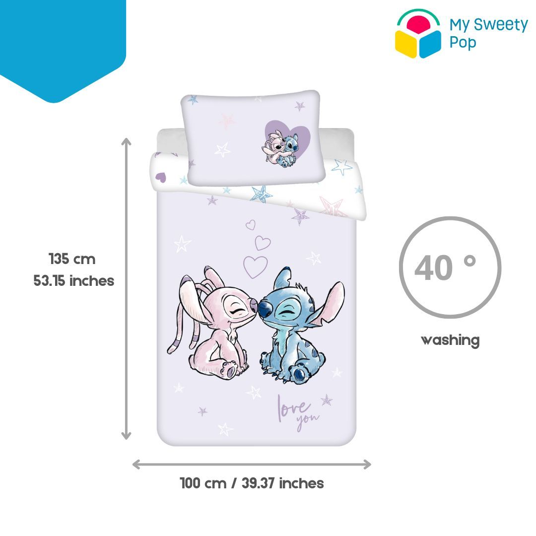 My Sweety Pop - Housse de couette - Stitch et Angel - 100 x 135 cm