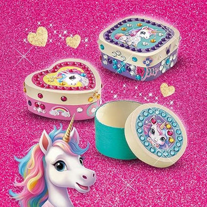 SES Creative - Unicorn - Boîtes à bijoux en bois et mosaïque de diamants