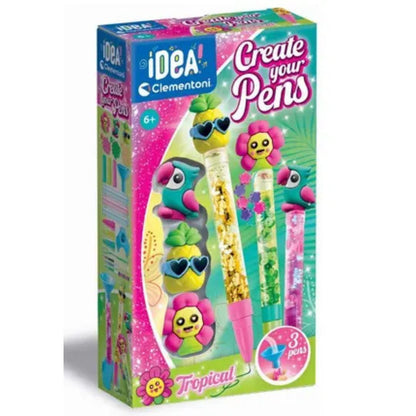 Clementoni - Crée tes stylos – Tropical