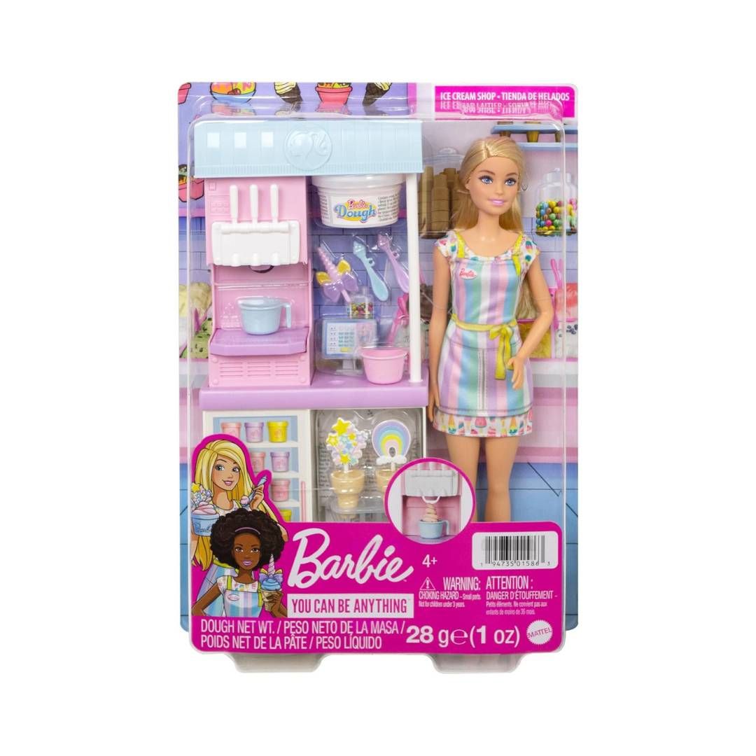Barbie – Coffret Marchande de Glaces avec Machine à Levier (30 cm)