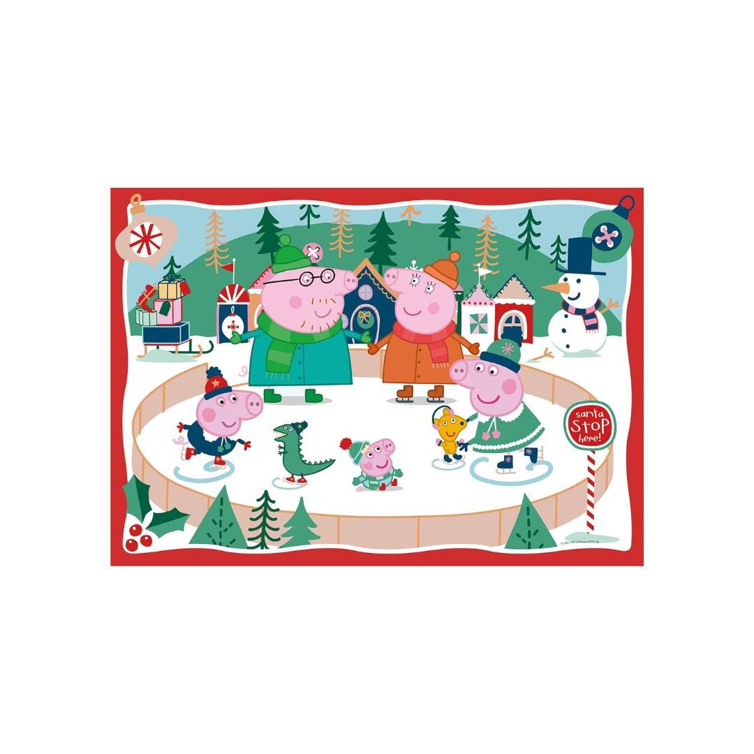 Puzzle de Noël Géant 24 pièces – Peppa Pig à la patinoire