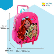 Mybagstory - Sac à dos à roulettes Fille 3D – Rose - 30.5 cm
