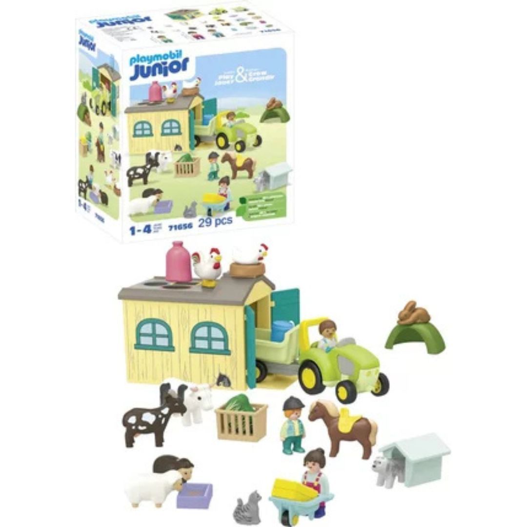 Playmobil Junior 71656 - Ferme avec Tracteur et Animaux