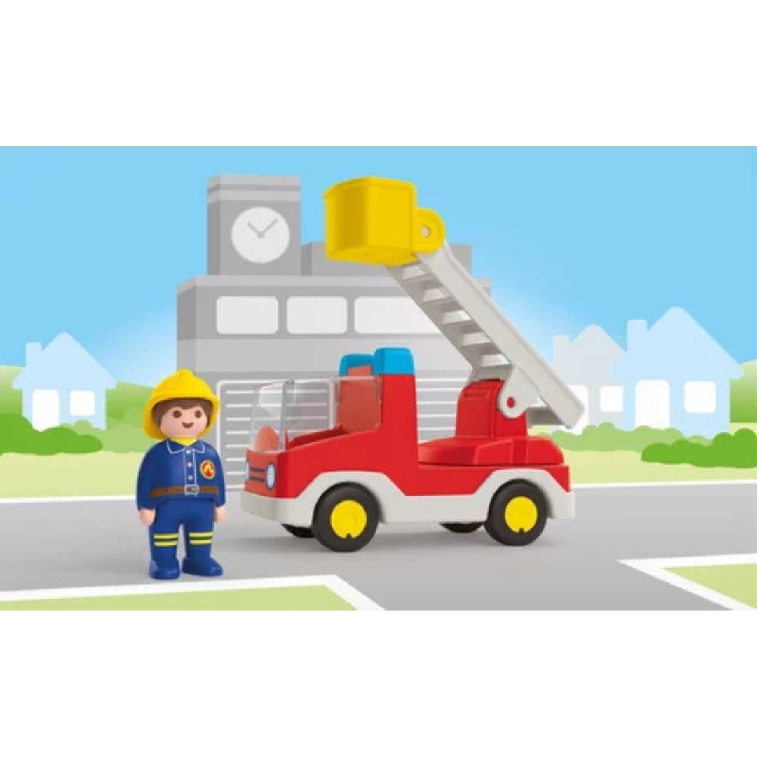 Playmobil Junior 71683 - Camion de Pompier avec échelle pivotante