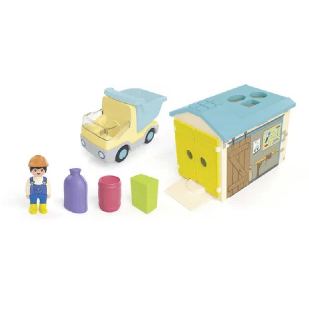 Playmobil 71686 Junior - Ouvrier avec camion et garage