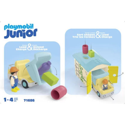 Playmobil 71686 Junior - Ouvrier avec camion et garage