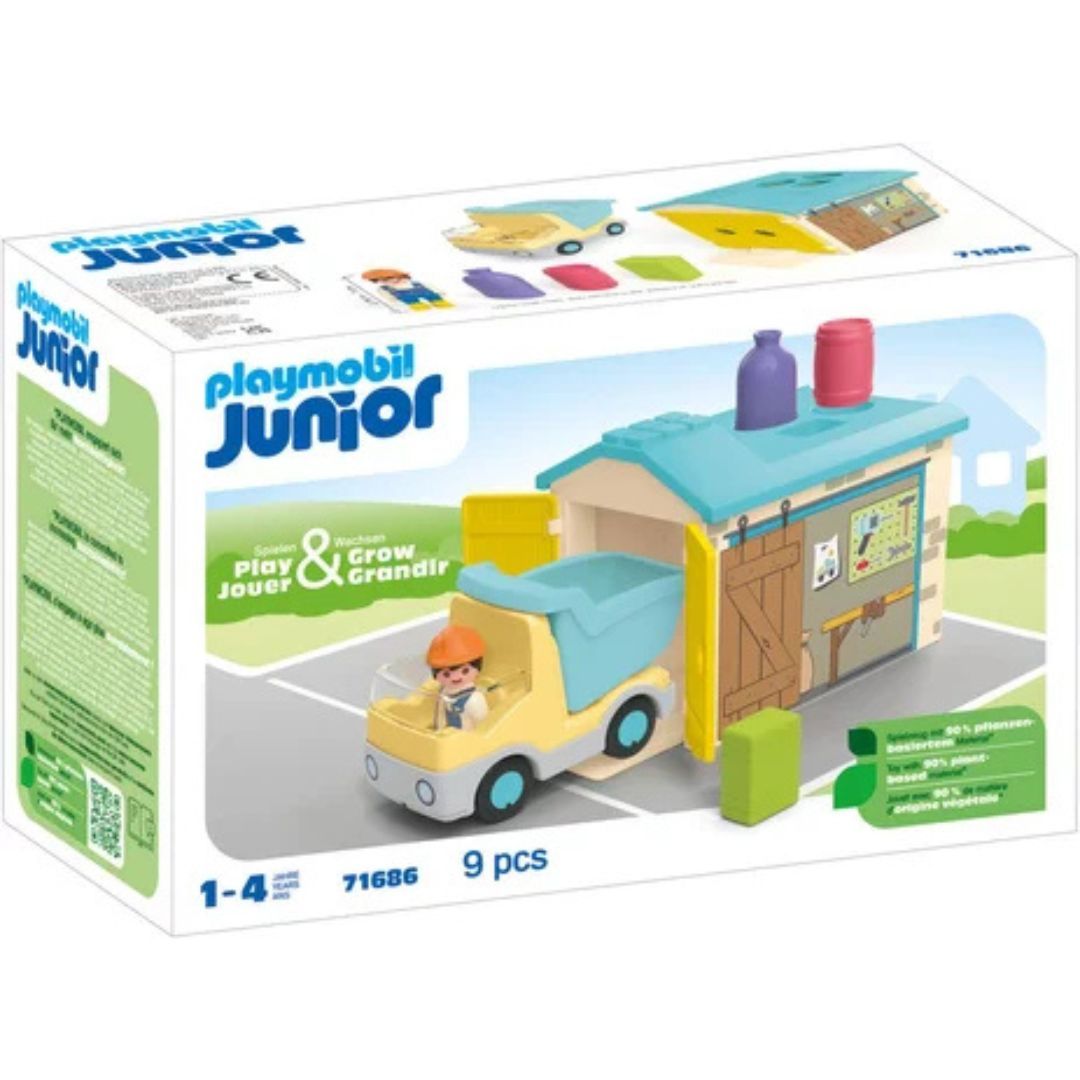 Playmobil 71686 Junior - Ouvrier avec camion et garage