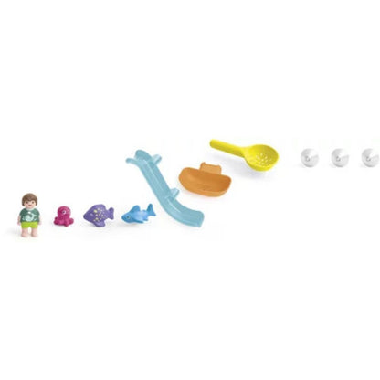 Playmobil 71689 JUNIOR AQUA - Grand toboggan aquatique et animaux marins